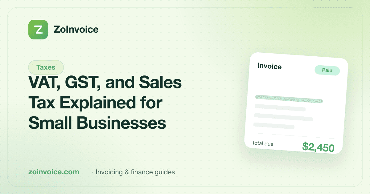 VAT, GST, and Sales Tax Explained for Small Businesses